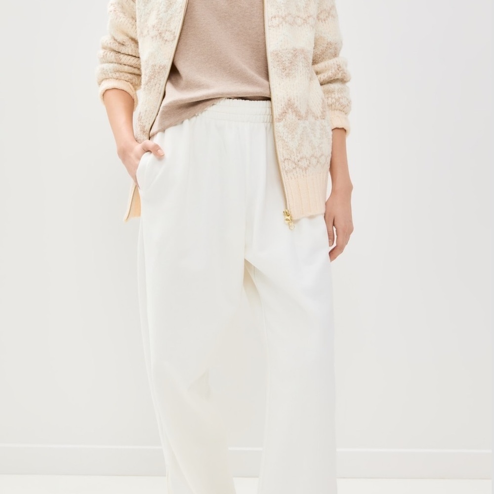 Varley Women's Cream and White Wide Leg Pants